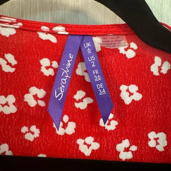 Seraphine maternity wrap dress red midi - Picture 3 of 4